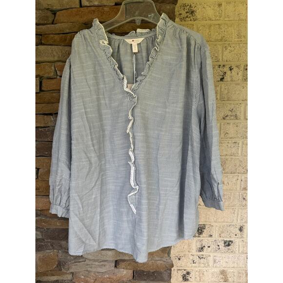 Lauren Conrad-NWT-Ruffled Vneck Plus Size Top-Size 3X - Picture 2 of 8